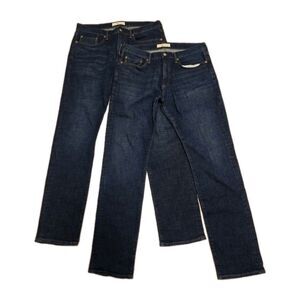 2 Pair Gap 1969 Slim Straight Jeans 34x34 Worn Dark Stretch Denim Men's